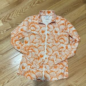 Tommy Bahama Orange and White Zip-Up Jacket
